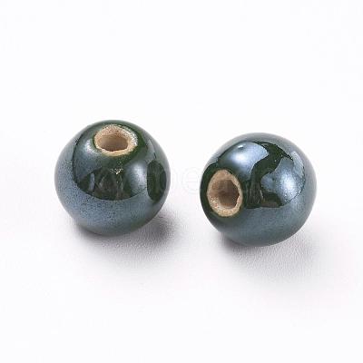 Glazed Porcelain Beads PORC-D001-10mm-01-1