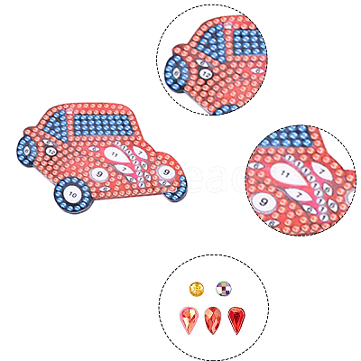 DIY Cars Diamond Painting Keychains Kits DIY-WH0182-16-1