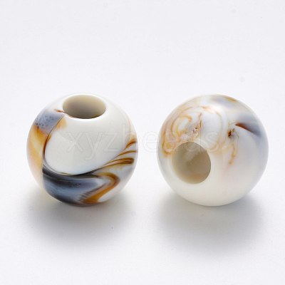 Acrylic Large Hole Beads OACR-R074-03B-03-1
