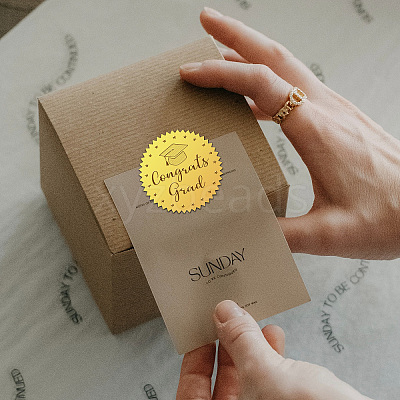 Self Adhesive Gold Foil Embossed Stickers DIY-WH0211-355-1