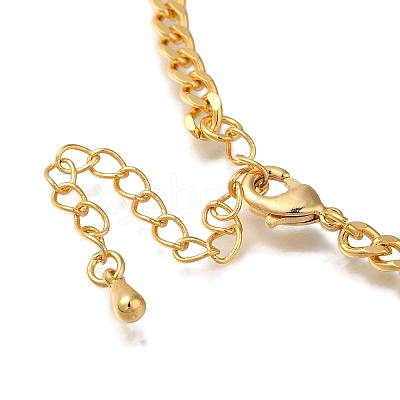 Heartbeat Brass Micro Pave Cubic Zirconia Card Paper Chain Bracelets for Women BJEW-L696-008G-1