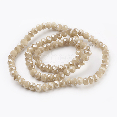 Electroplate Glass Beads Strands GLAA-K027-FR-B03-1