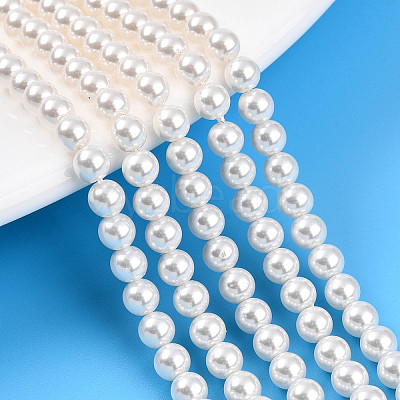 Baking Paint Pearlized Glass Pearl Bead Strands HY-N002-4mm-A11-1