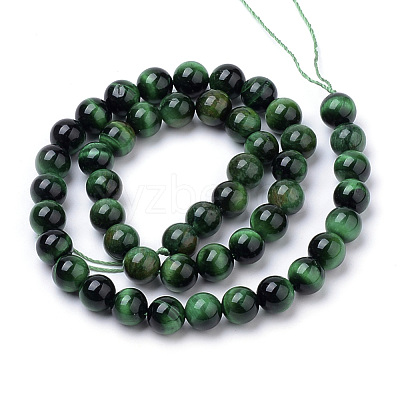 Natural Tiger Eye Beads Strands G-S259-03C-6mm-1