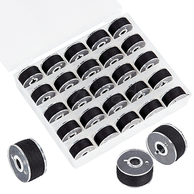 25Pcs Polyester Sewing Thread with Transparent Bobbin Box Sets SENE-WH20003-001C-1