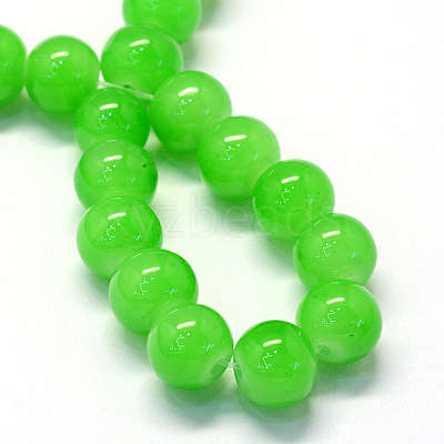 Baking Paint Imitation Jade Glass Round Bead Strands X-DGLA-Q021-4mm-09-1