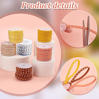 6 Rolls 6 Colors Faux Suede Cord LW-PH0002-26A-1