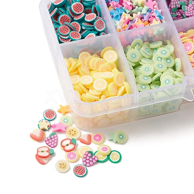 60G 10 Style Handmade Polymer Clay Cabochons CLAY-FS0001-31-1