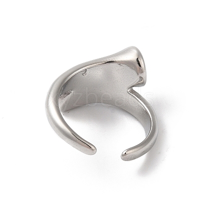 Shell Open Cuff Ring for Women RJEW-C091-03P-01-1