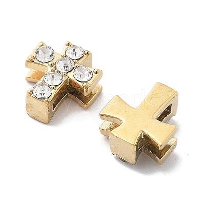 PVD Vacuum Plating 304 Stainless Steel Crystal Rhinestone Beads SATS-R130-02G-02-1