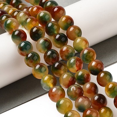 Natural Dyed White Jade Beads Strands G-M402-C04-26-1