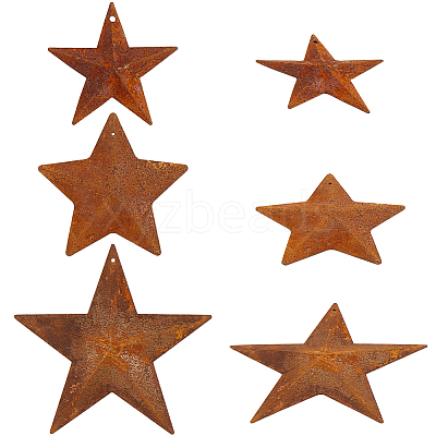 40Pcs 3 Styles Star Rust Iron Big Pendants IFIN-GF0001-13C-1