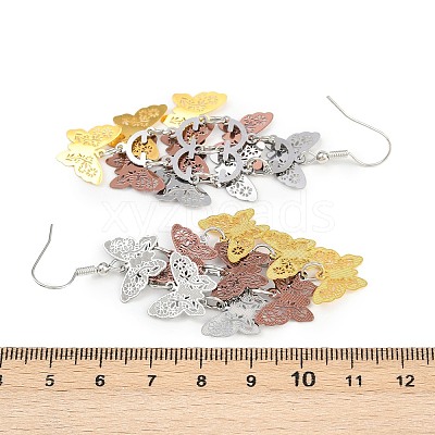 430 Stainless Steel Butterfly Dangle Earrings EJEW-A137-05P-03-1