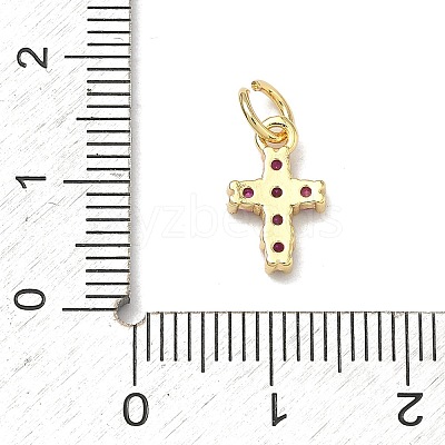 Brass Micro Pave Cubic Zirconia Pendants KK-A293-20G-01-1
