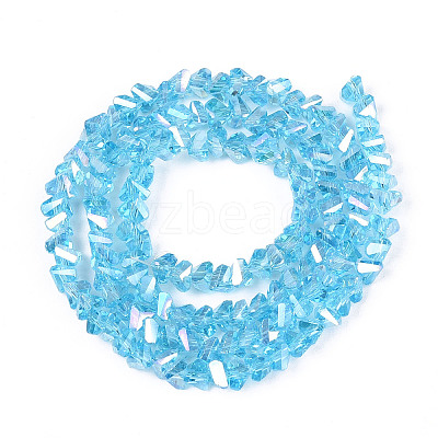 Electroplate Transparent Glass Beads Strands GLAA-N021-4mm-04-1