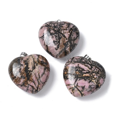 Natural Rhodonite Pendants G-A259-02P-06-1