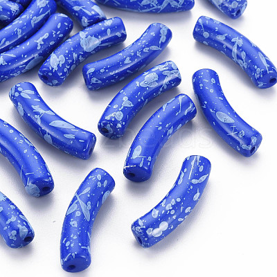 Opaque Spray Painted Acrylic Beads MACR-S372-002F-B02-1