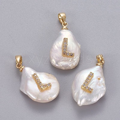 Natural Cultured Freshwater Pearl Pendants KK-L187-A-01L-1