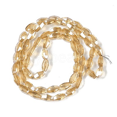 Electroplate Glass Beads Strands GLAA-Q101-03B-PL03-1