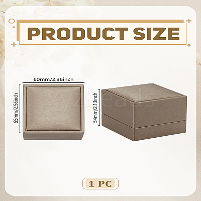 1Pc Imitation PU Leather Covered Wooden Jewelry Ring Boxes OBOX-LP0001-01A-1