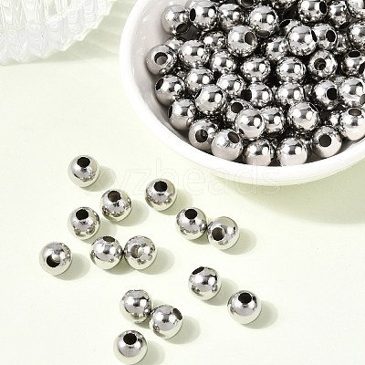 Tarnish Resistant 304 Stainless Steel Hollow Round Seamed Beads STAS-R032-8mm-1