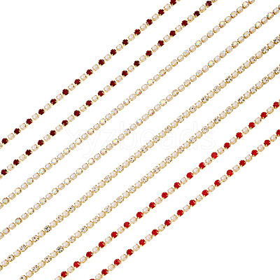 8m 4 Colors Brass Rhinestone Strass Chains CHC-TA0001-41-1