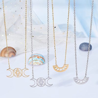 16Pcs 4 Style 201 Stainless Steel Pendant Links STAS-DC0002-64-1