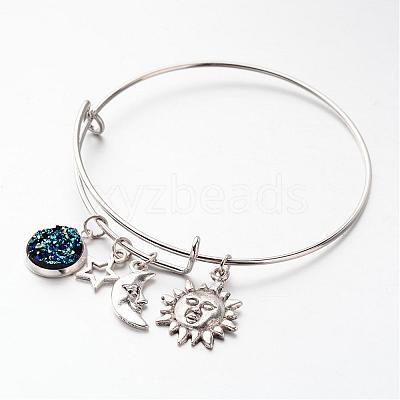 Adjustable Iron Bangles BJEW-JB02395-1