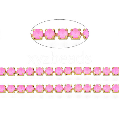 Brass Rhinestone Strass Chains CHC-N017-003B-C06-1