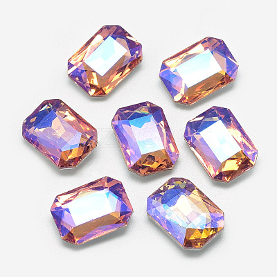 Pointed Back Glass Rhinestone Cabochons RGLA-T019-10x14mm-04-1