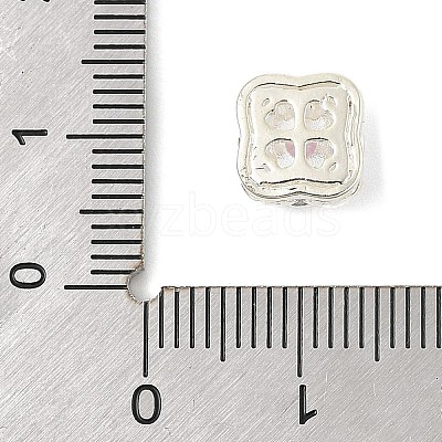 Brass Micro Pave Cubic Zirconia Beads KK-K297-33S-1