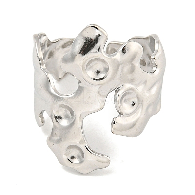 Tarnish Resistant 304 Stainless Steel Cuff Finger Ring Components STAS-P365-29P-1