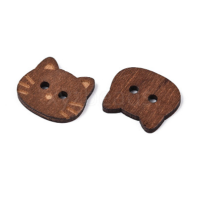 Cat Shape Wood Buttons BUTT-T013-11A-1