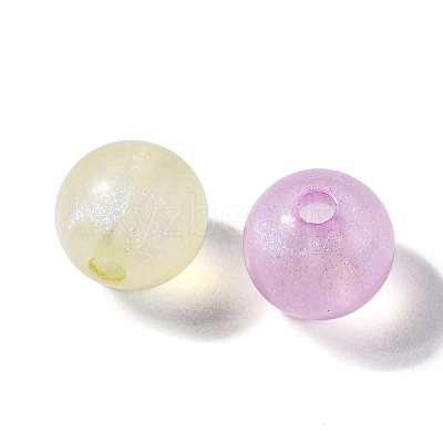 Rainbow Iridescent Plating Acrylic Beads MACR-YW0002-19B-1