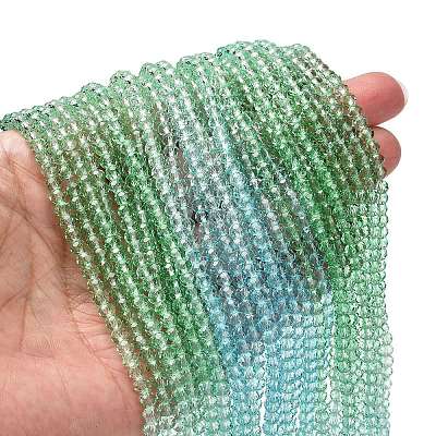 Transparent Painted Glass Beads Strands X1-DGLA-A034-T3mm-A16-1