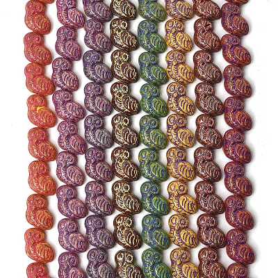Painted Glass Beads Strands GLAA-Z021-08-1