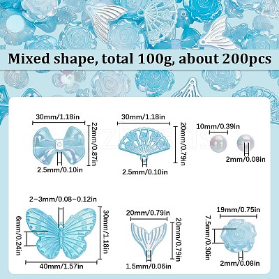 100G Plastic Pendants & Beads & Decoden Cabochons OHAR-SC0002-99C-1