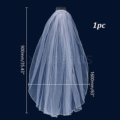 Gauze & Plastic Pearl & Resin Hair Combs OHAR-WH0029-17-1