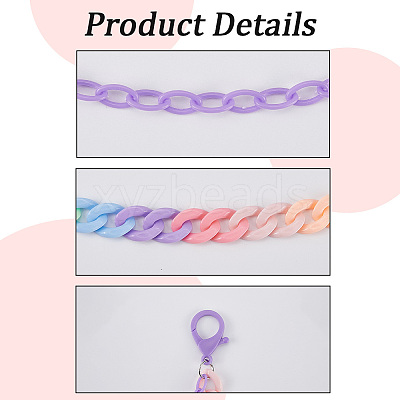 2Pcs 2 Colors Resin Double Layer Chain Belts for Pants AJEW-GF0011-20A-1
