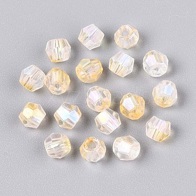 Transparent Spray Painted Glass Beads EGLA-N018-4mm-09-1