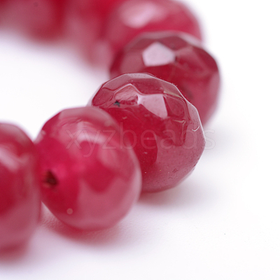 Faceted Rondelle Dyed Natural White Jade Bead Strands X-G-R343-6x8-07-1