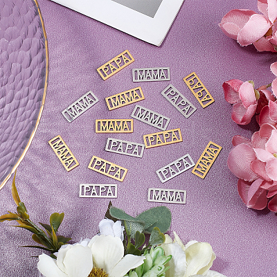 16Pcs 4 Styles 201 Stainless Steel Filigree Joiners STAS-UN0035-71-1