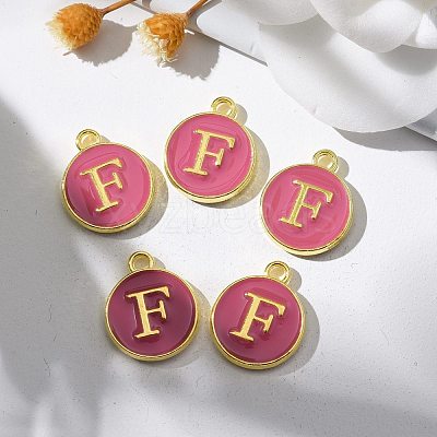 Golden Plated Alloy Enamel Charms ENAM-S118-08F-1