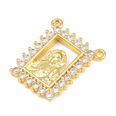 Brass Micro Pave Clear Cubic Zirconia Pendants KK-CBA6A75-48A-G-1