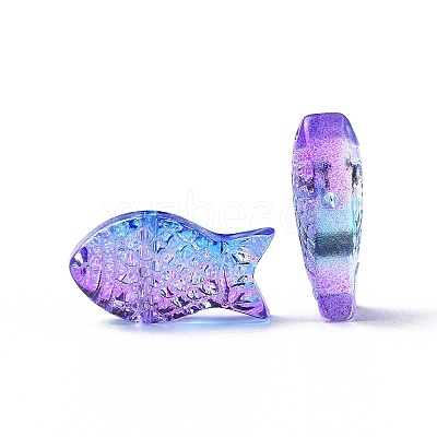 Transparent Spray Painted Glass Beads X-GLAA-I050-10-1
