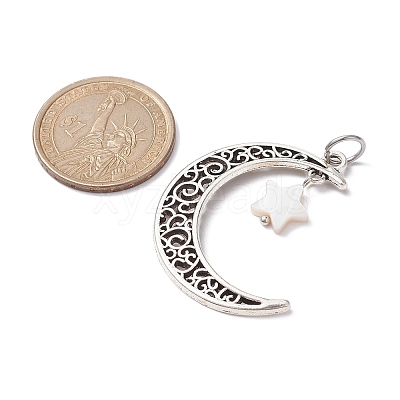 Alloy Moon Pendants PALLOY-JF02290-02-1