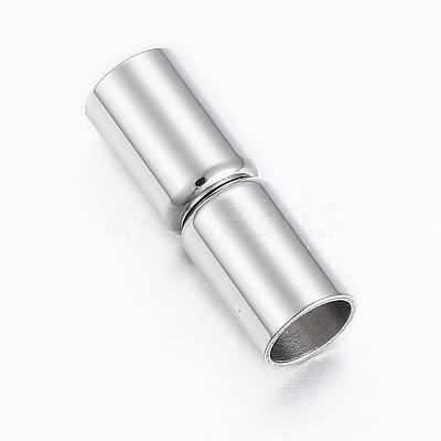 Smooth 304 Stainless Steel Magnetic Clasps with Glue-in Ends STAS-H402-22P-5mm-1