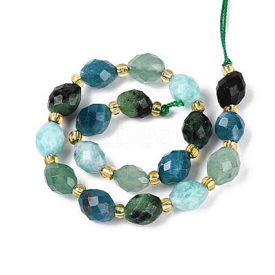 Natural Ruby in Zoisite & Flower Amazonite & Green Aventurine & Apatite Beads Strands G-N358-04A-06-1