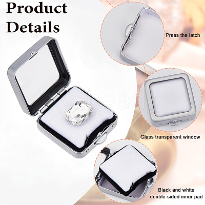 Iron Loose Diamnond Gemstone Display Boxes CON-WH0088-19A-02-1