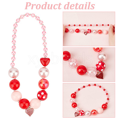4Pcs 4 Color Alloy Enamel Pendant Necklaces Set NJEW-AB00006-1